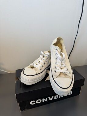 Converse White Low Top Canvas Sneakers